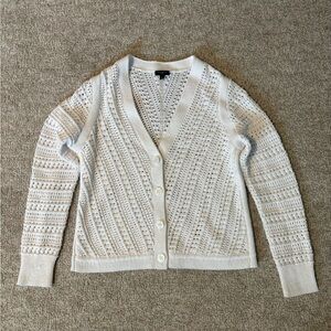 Talbots White Knit Cardigan Sweater- SP